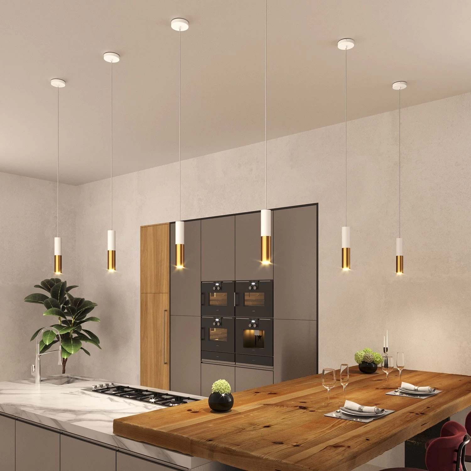 Pendant lamp complete with fabric cable and Tub-E12 double lampshade