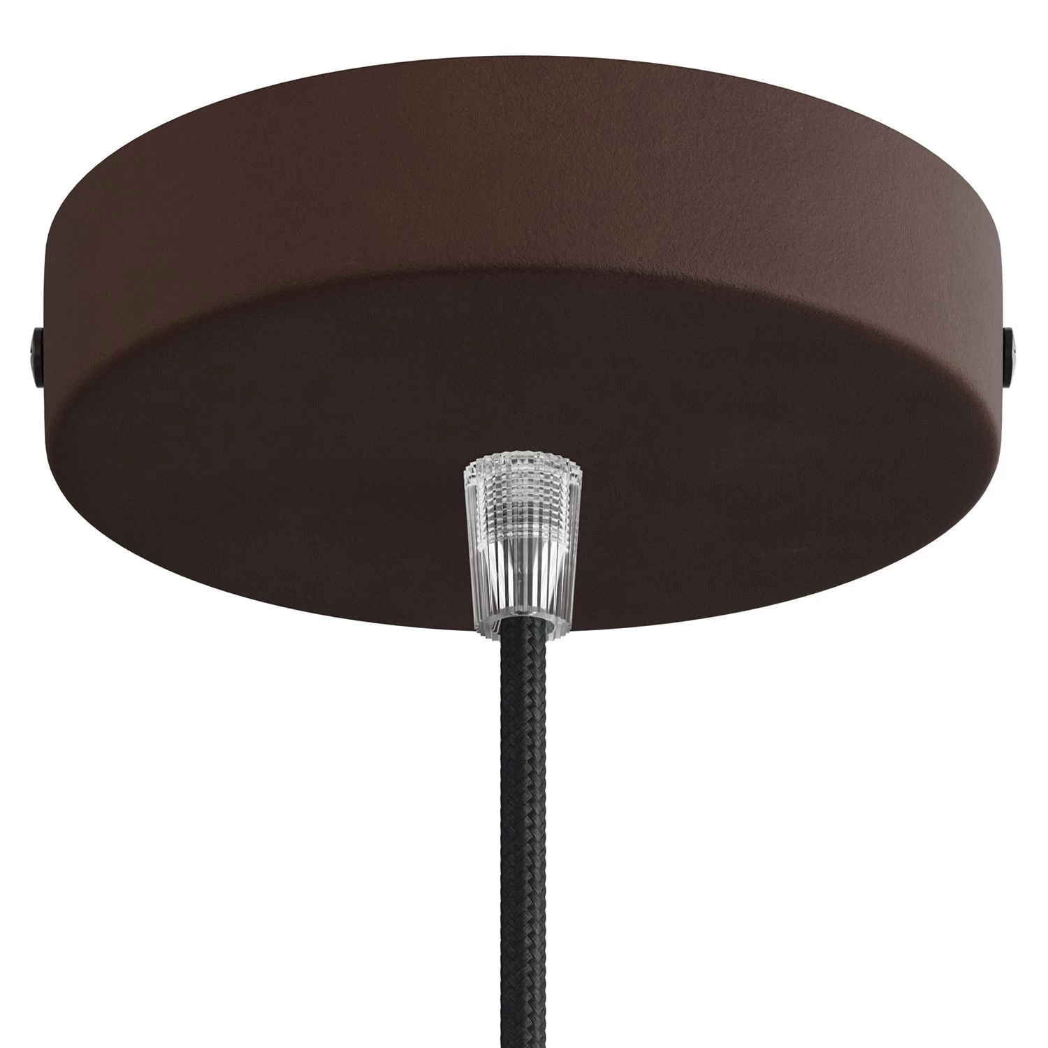 Classic 1-hole Round Metal Ceiling Canopy Kit - Painted dark rust