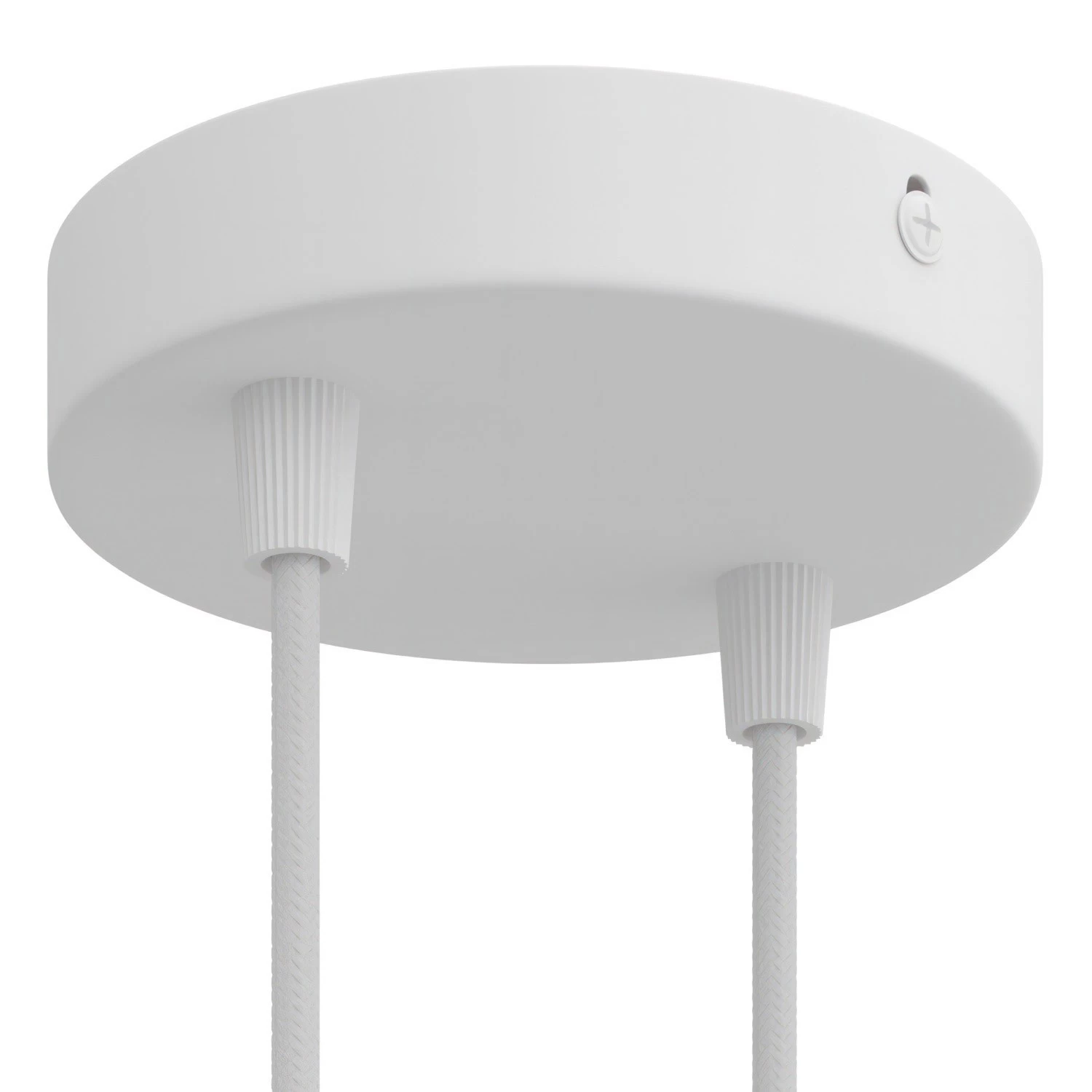 Classic 2-hole Round Metal Ceiling Canopy Kit - Matt white