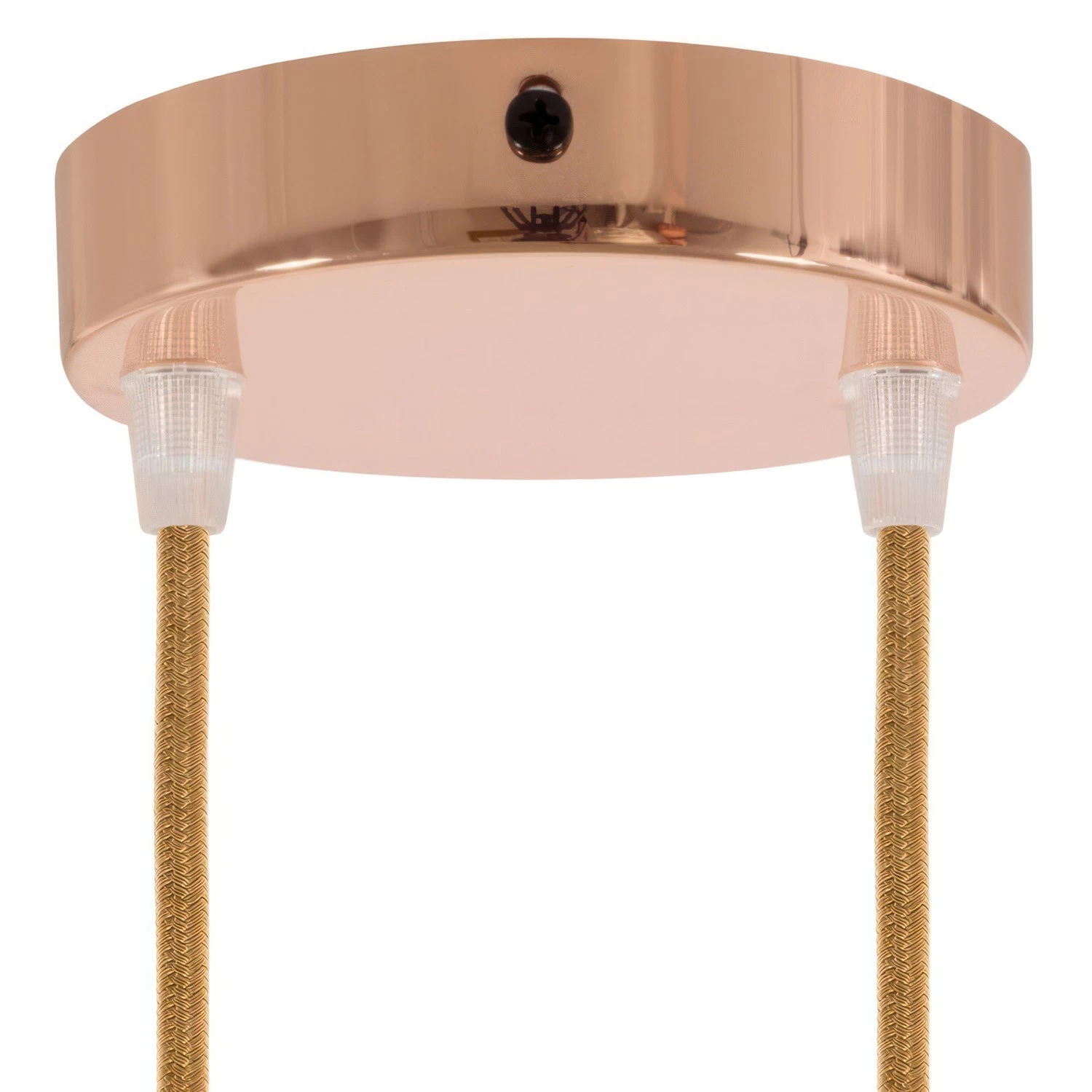 Classic 2-hole Round Metal Ceiling Canopy Kit - Copper