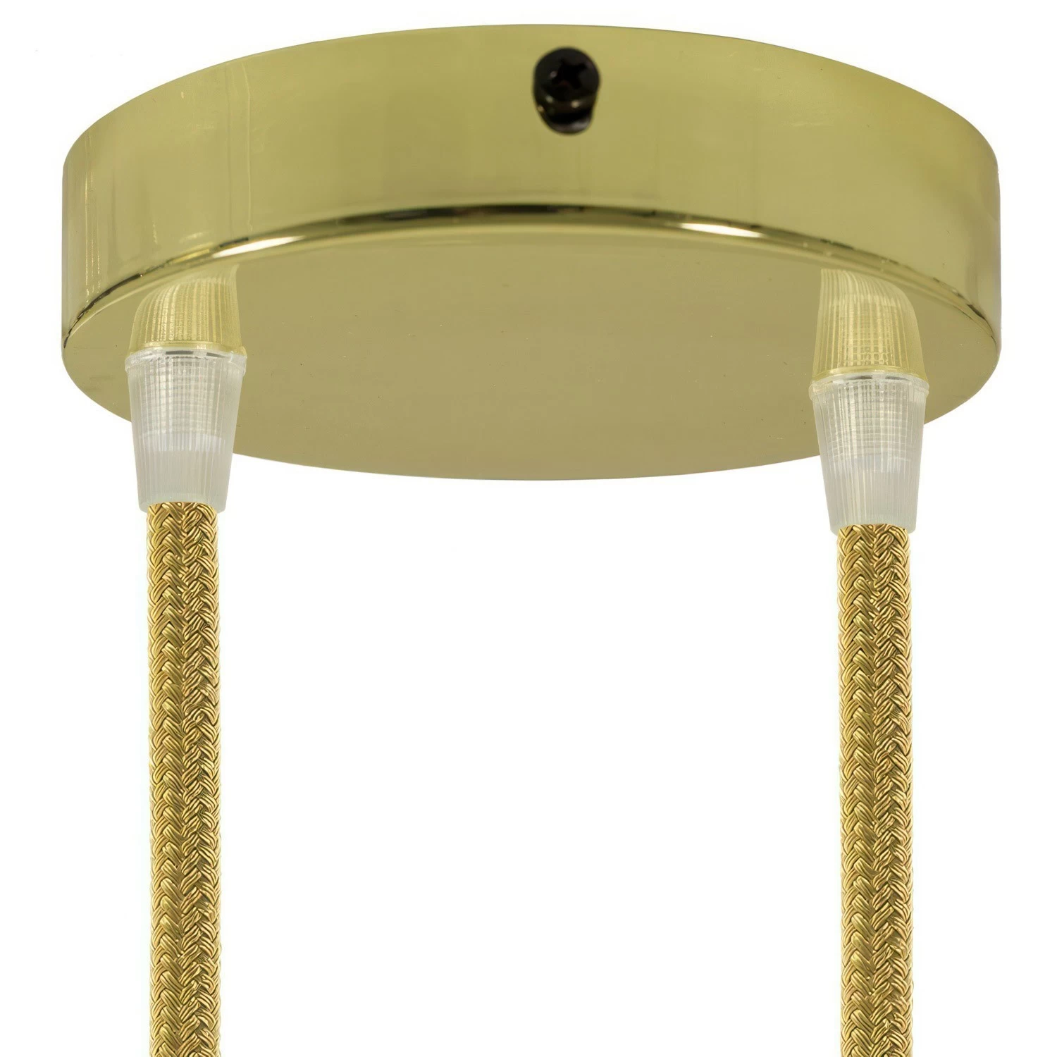 Classic 2-hole Round Metal Ceiling Canopy Kit - Brass