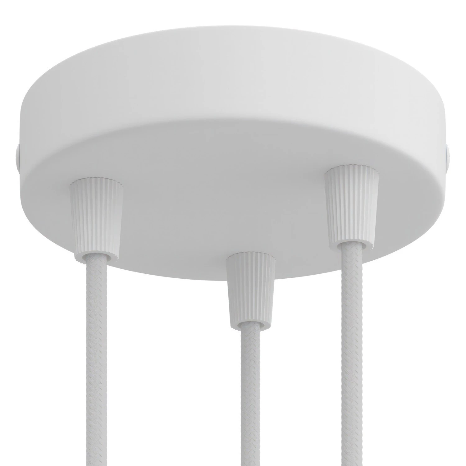 Classic 3-hole Round Metal Ceiling Canopy Kit - Matt white