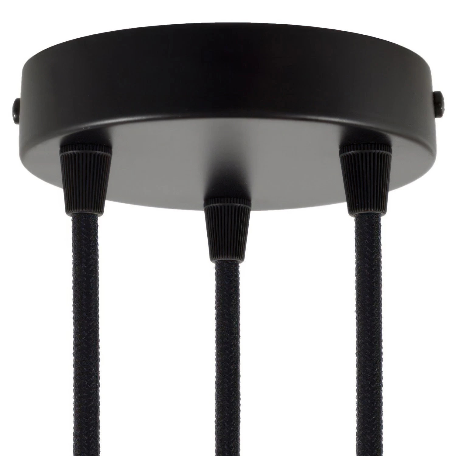 Classic 3-hole Round Metal Ceiling Canopy Kit - Black