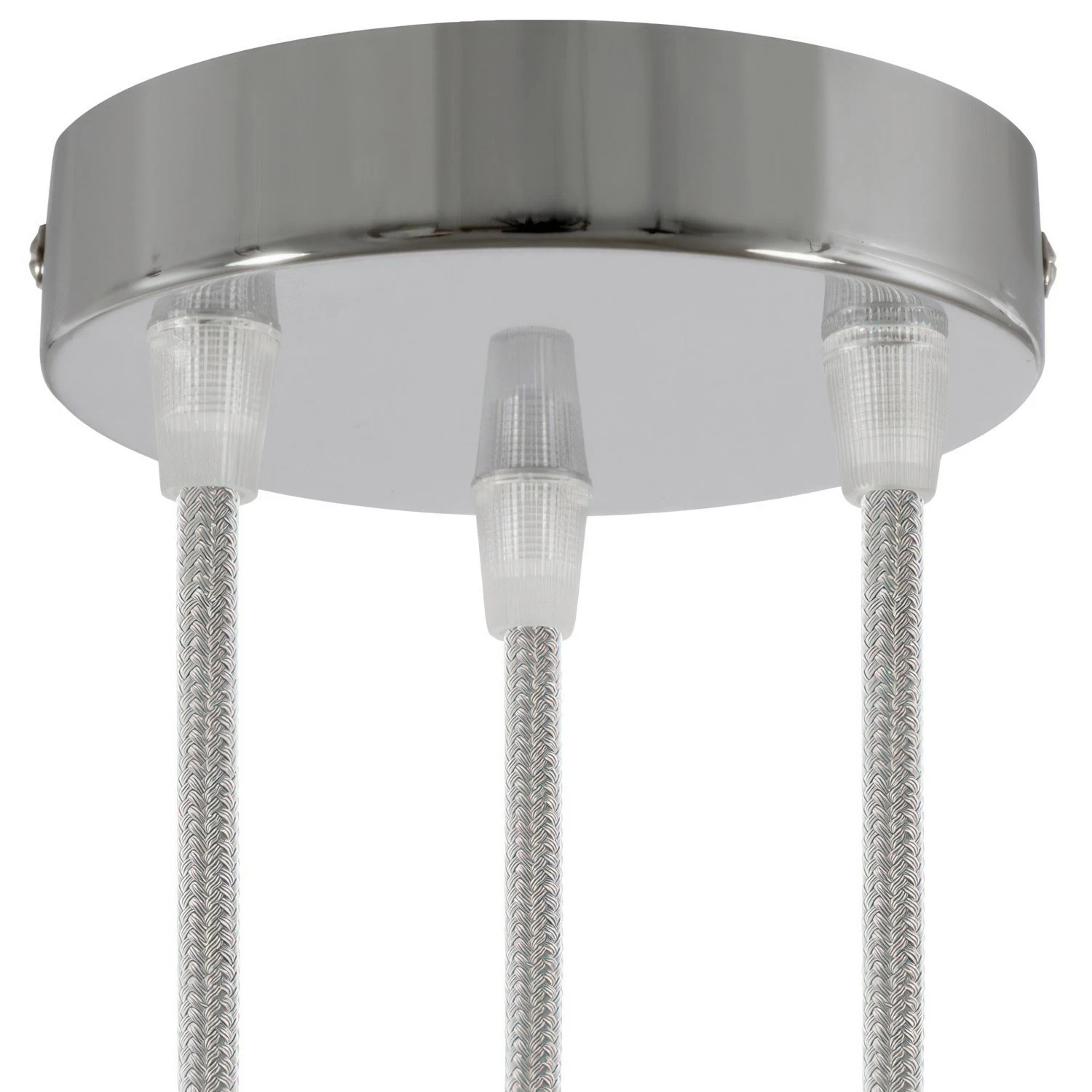 Classic 3-hole Round Metal Ceiling Canopy Kit - Chrome