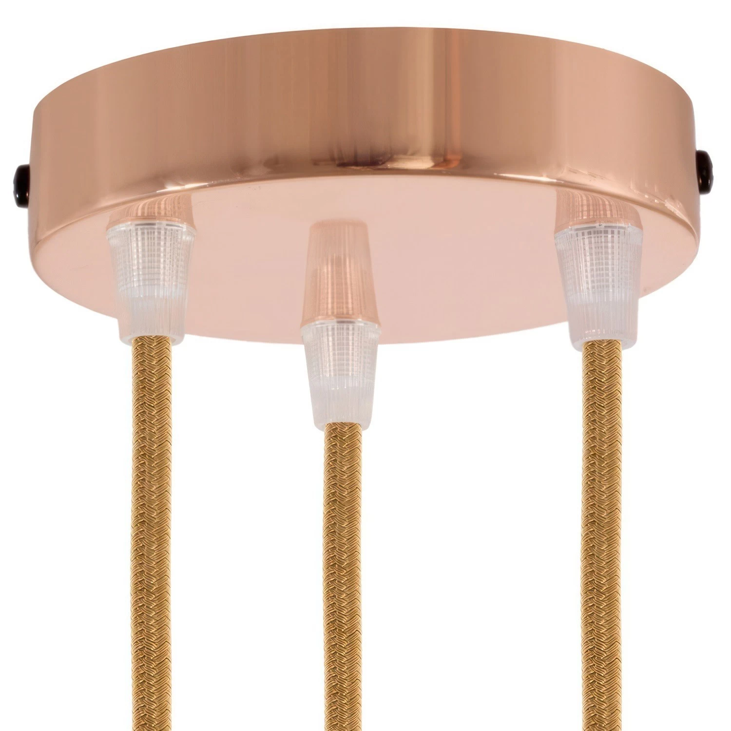 Classic 3-hole Round Metal Ceiling Canopy Kit - Copper