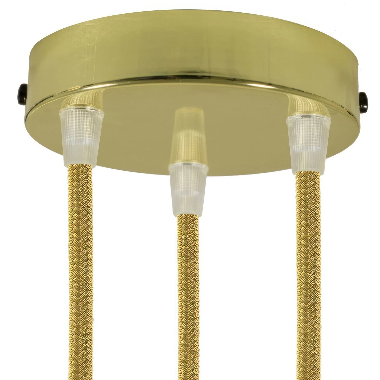 Classic 3-hole Round Metal Ceiling Canopy Kit - Brass