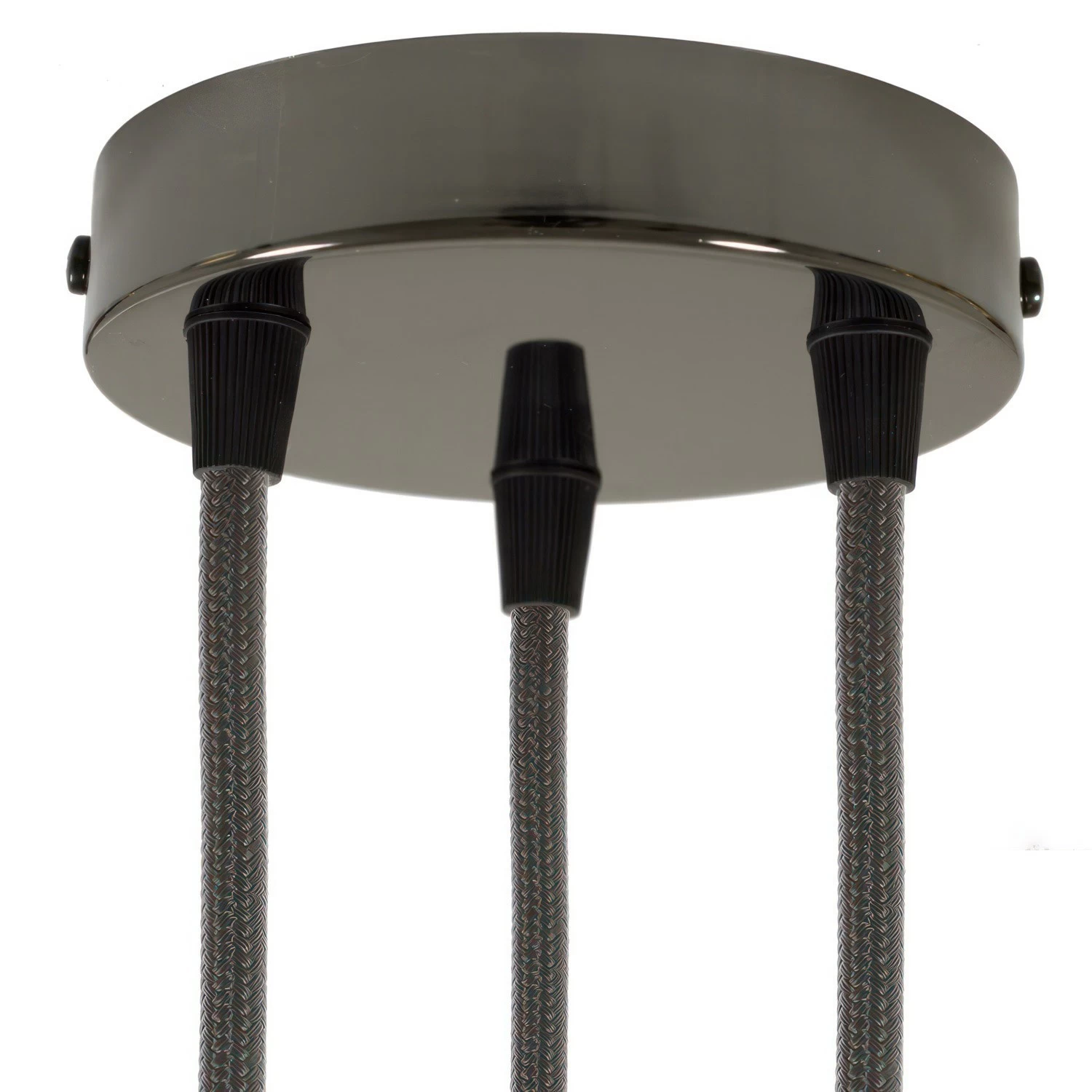 Classic 3-hole Round Metal Ceiling Canopy Kit - Black pearl