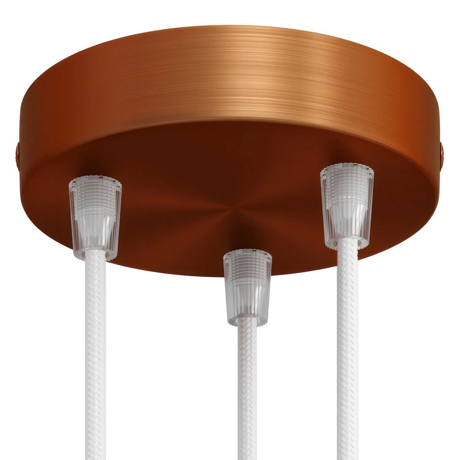 Classic 3-hole Round Metal Ceiling Canopy Kit - Brushed copper
