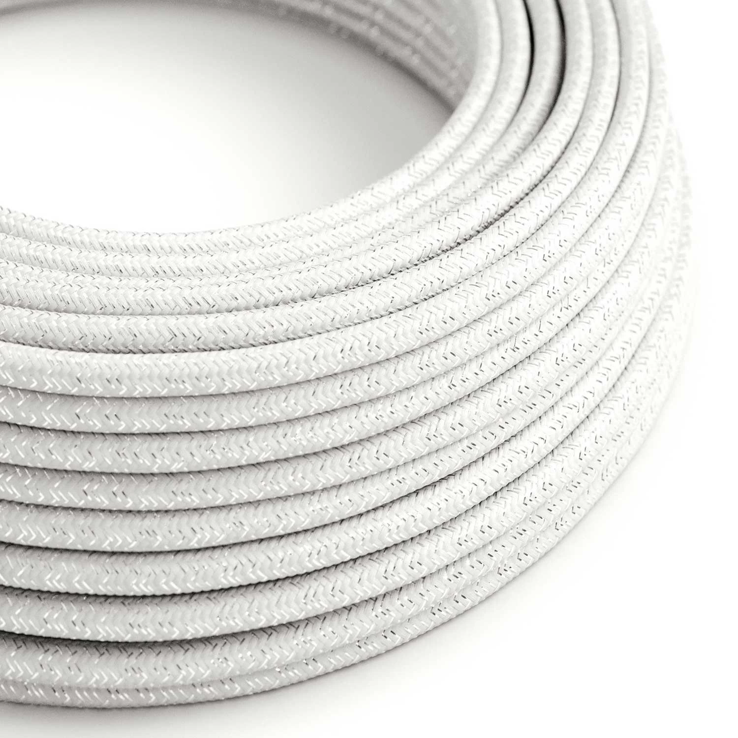 Cloth Covered Wire - White Glitter RL01 - UL Listed