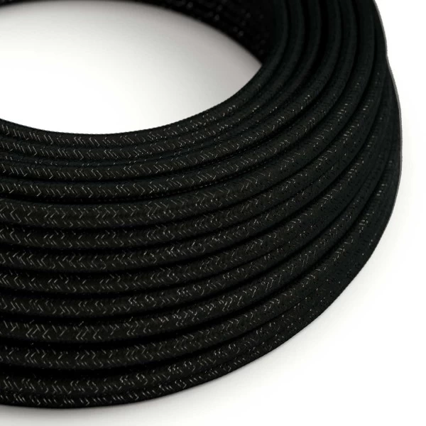 Cloth Covered Wire - Black Glitter RL04 - UL Listed