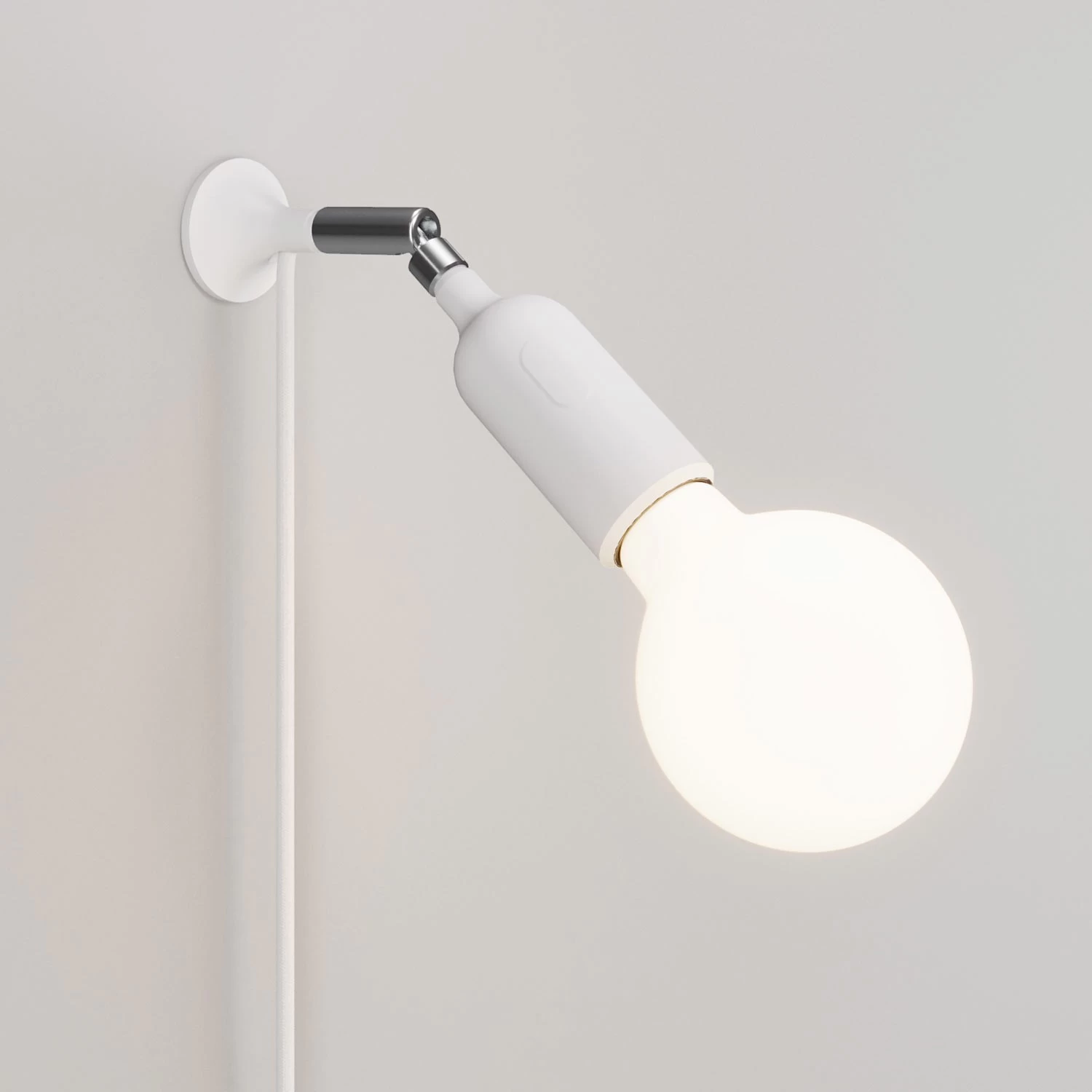 MAG-Y wall lamp with silicone socket and integrated switch - White