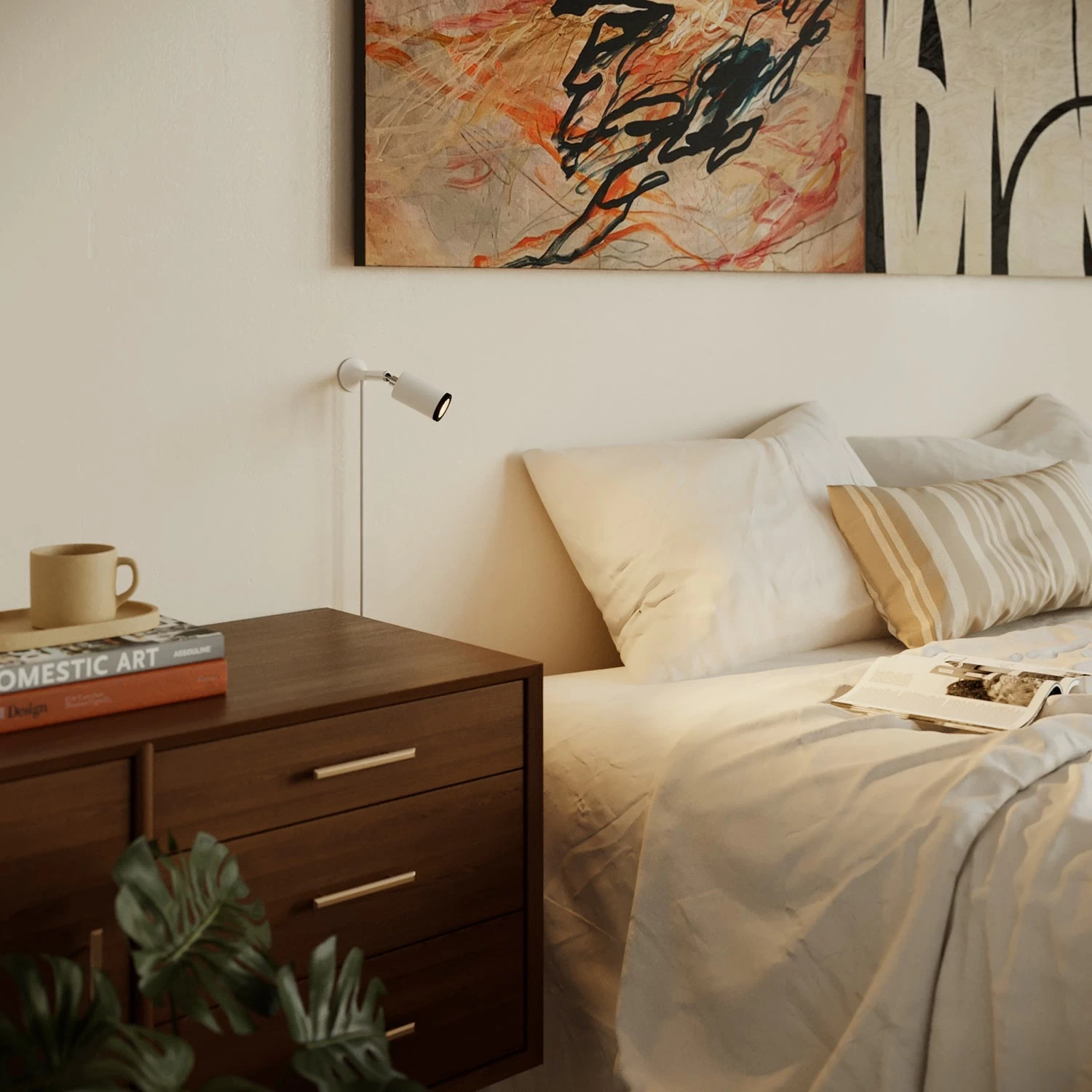 MAG-Y metal wall light with swivel joint and spotlight