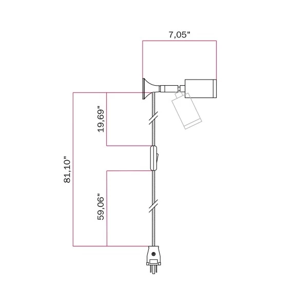 MAG-Y metal wall light with swivel joint and spotlight