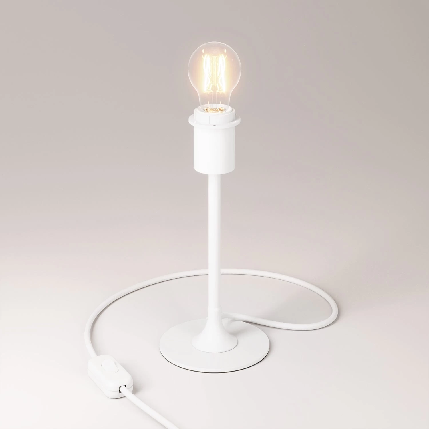 MAG-Y metal table lamp with fitting for lampshade - Matt white