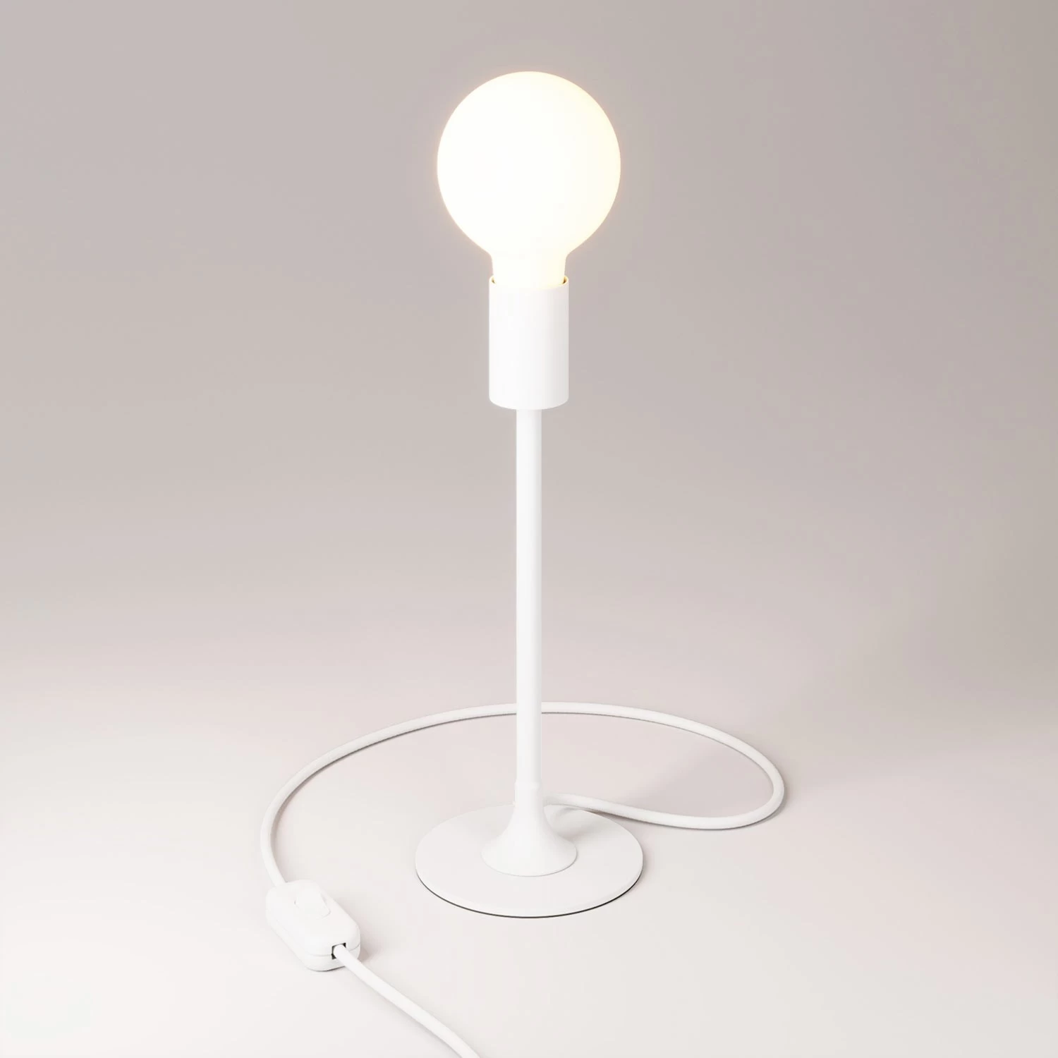 MAG-Y metal table lamp with visible bulb - Matt white