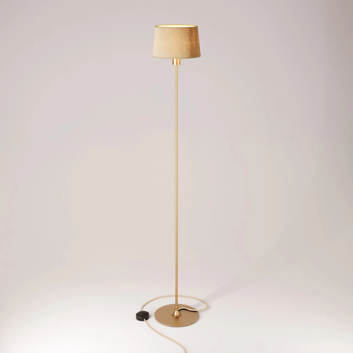 MAG-Y floor lamp with Athena fabric shade - Brushed bronze