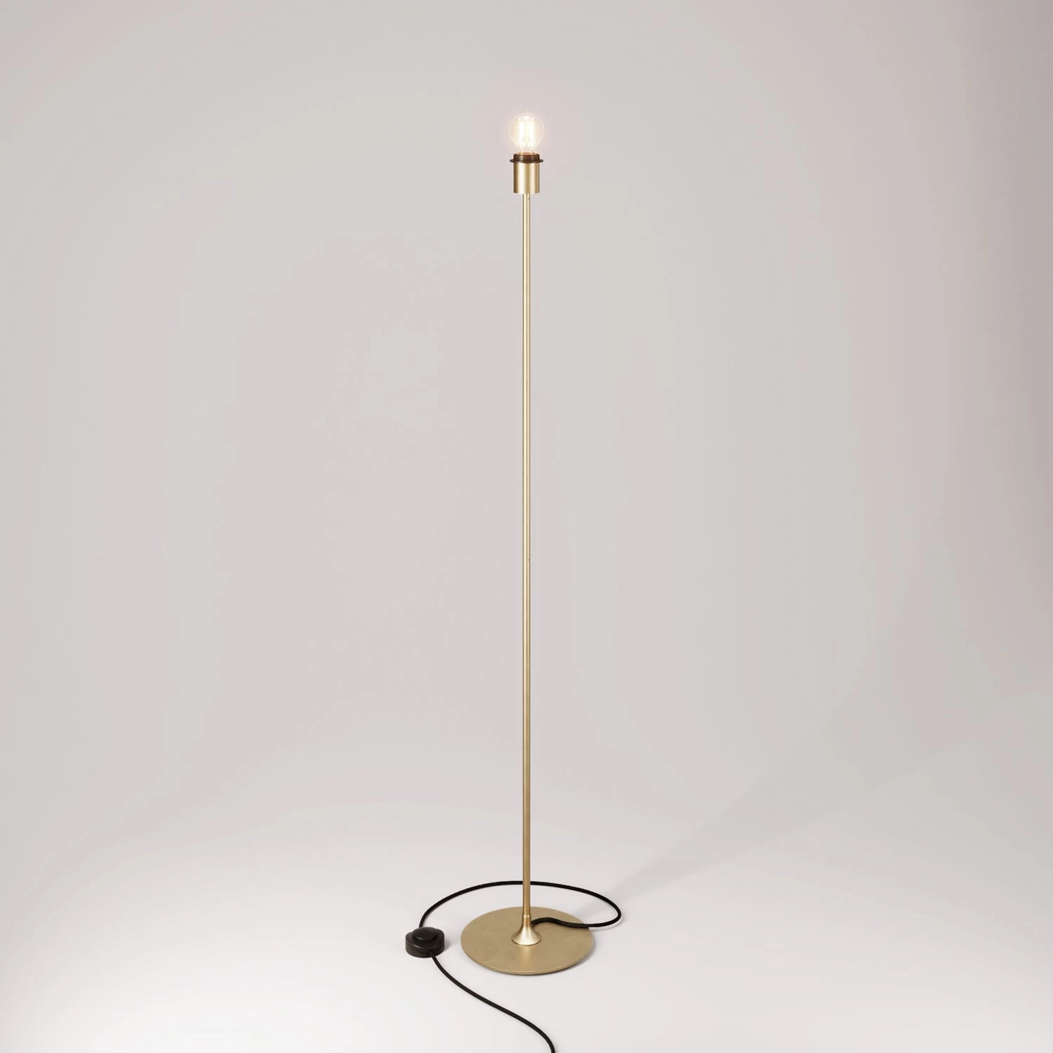 MAG-Y floor lamp with round metal base with fitting for lampshade - Brushed bronze