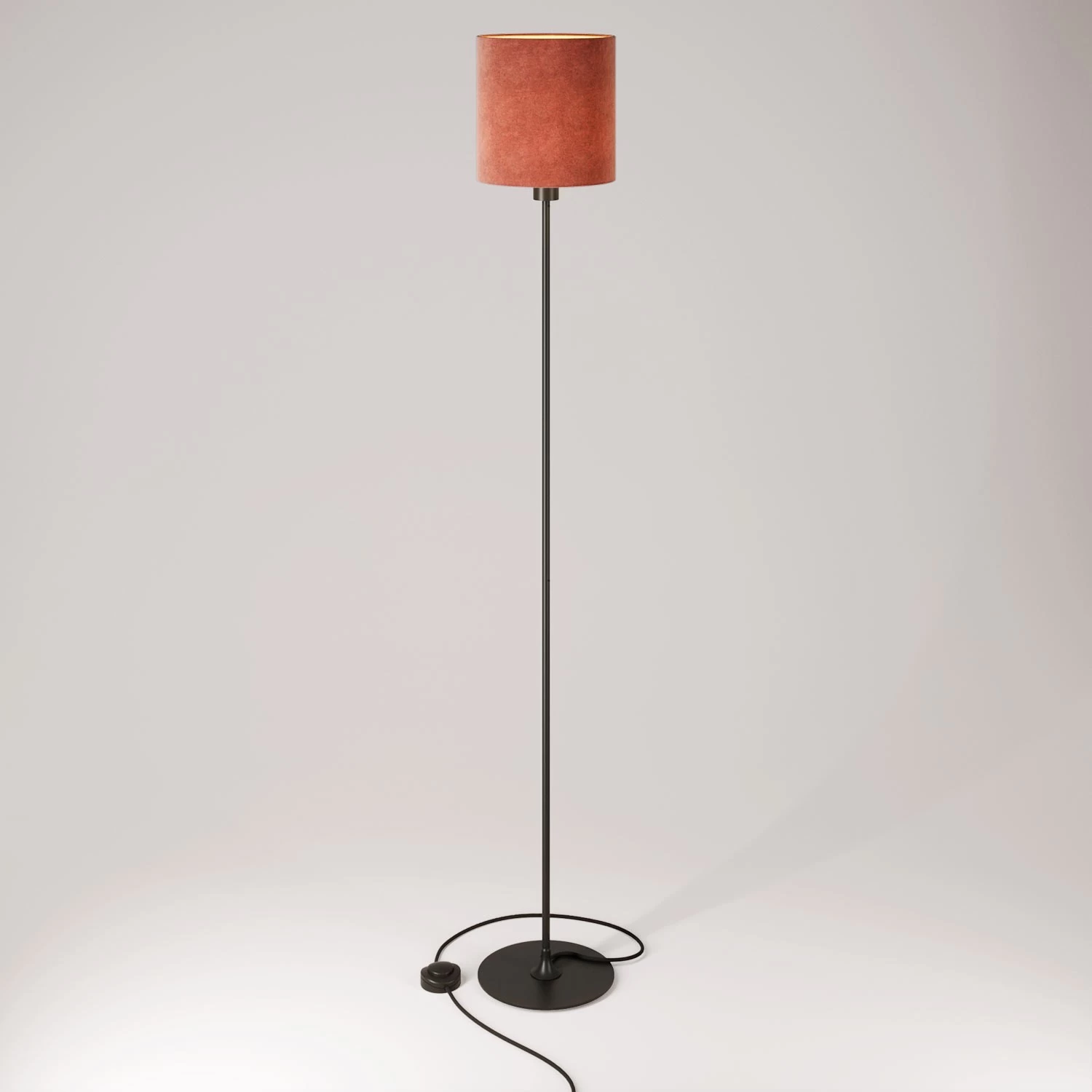 MAG-Y floor lamp with cylindrical M shade - Black