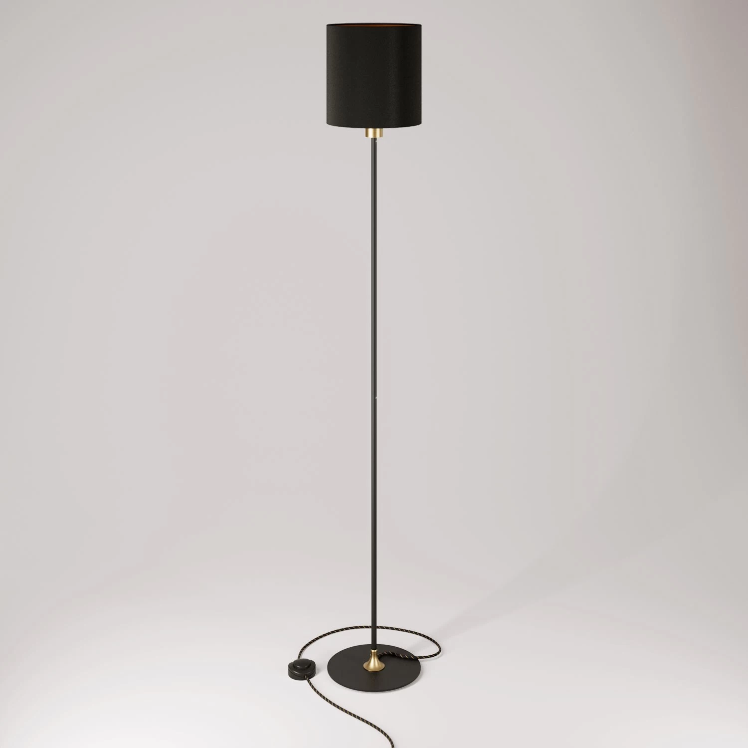 MAG-Y floor lamp with cylindrical M shade - Brushed bronze