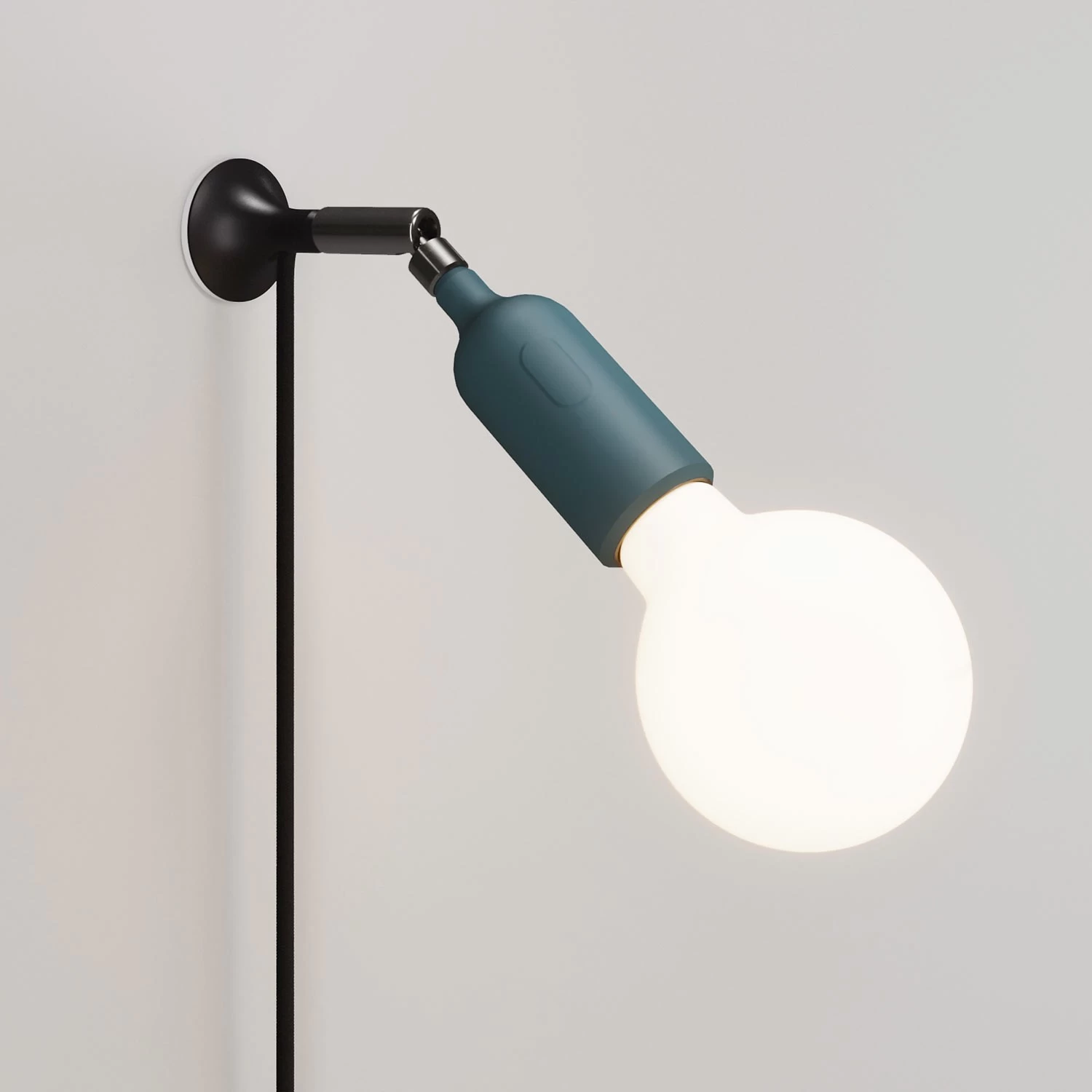 MAG-Y wall lamp with silicone socket and integrated switch - Petrol