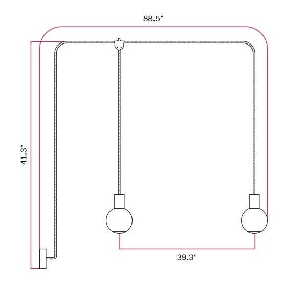 EIVA Outdoor Pendant Lamp, suitable for wet locations, with 2 drops and Unbreak-a-Ball unbreakable shades