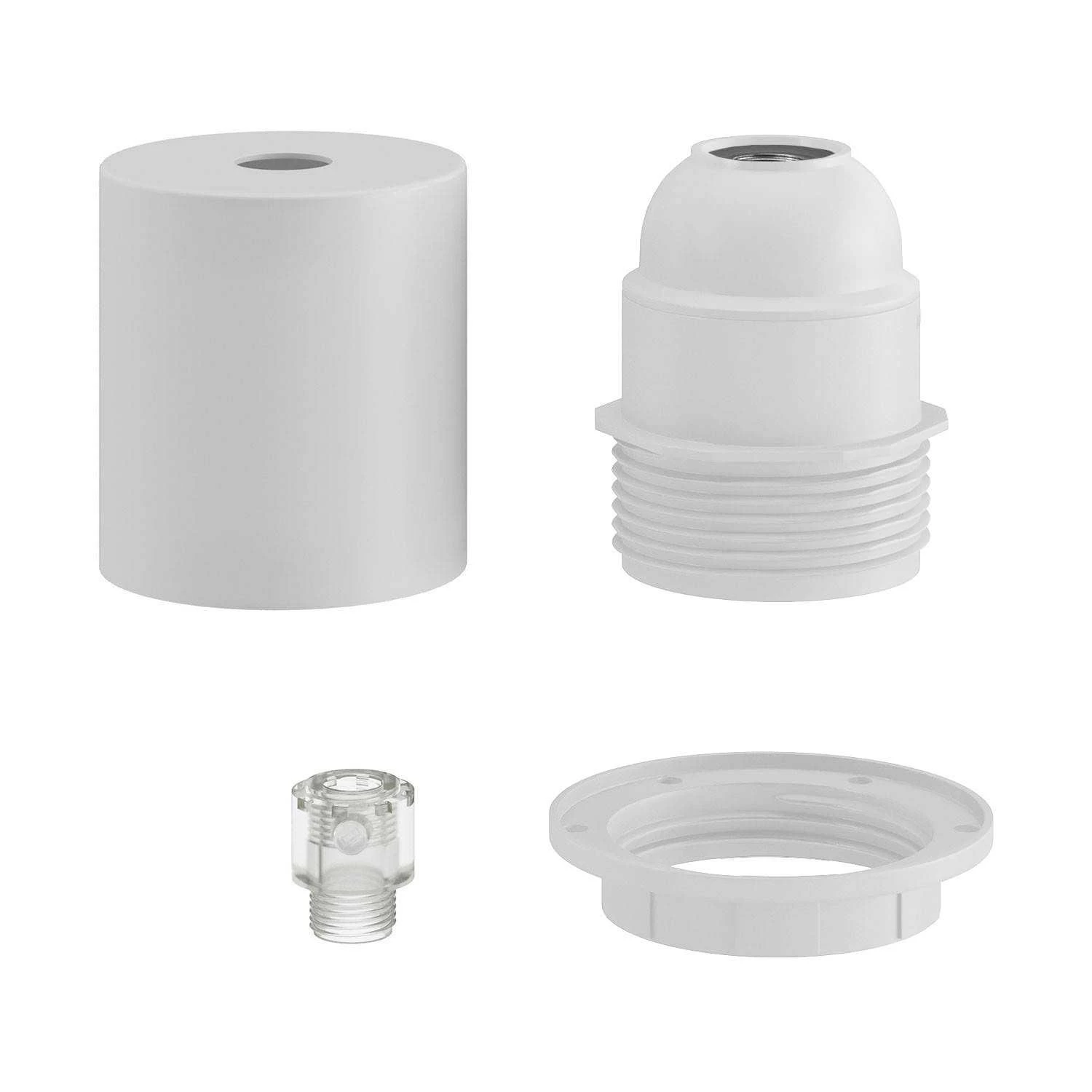E26 semi-threaded metal socket kit with concealed cable clamp