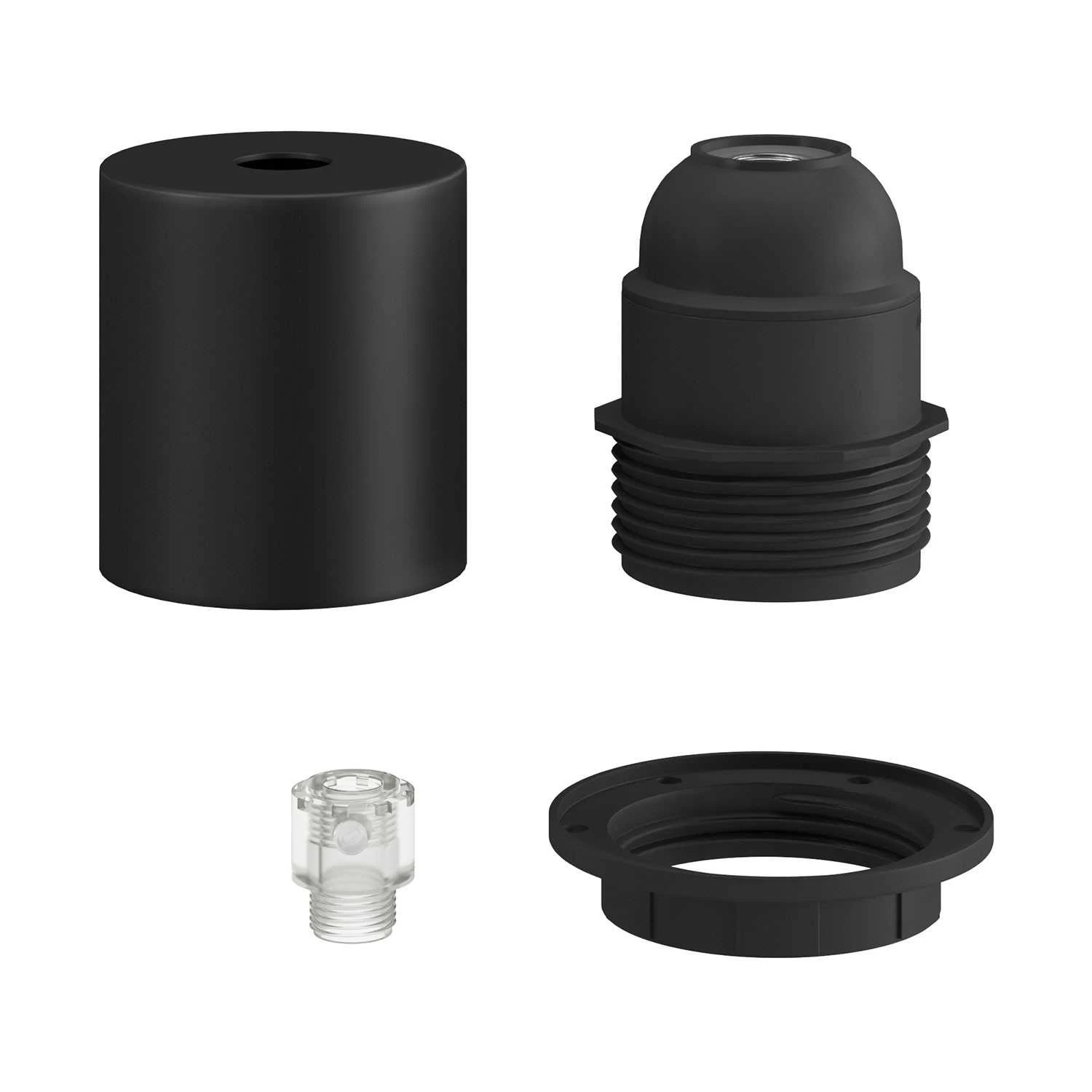 E26 semi-threaded metal socket kit with concealed cable clamp