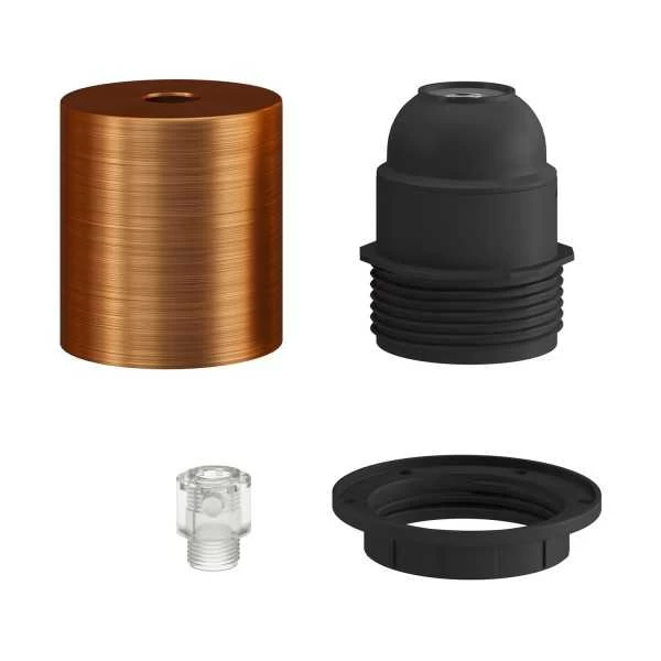 E26 semi-threaded metal socket kit with concealed cable clamp