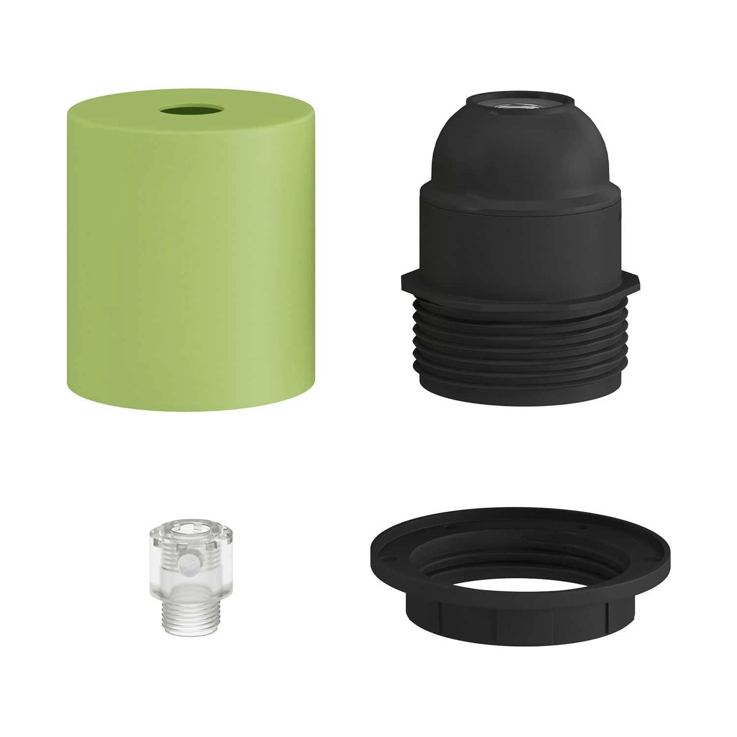 E26 semi-threaded metal socket kit with concealed cable clamp