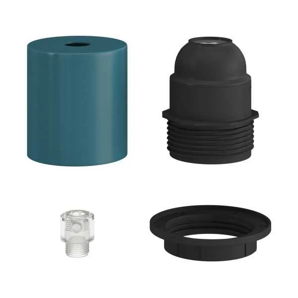 E26 semi-threaded metal socket kit with concealed cable clamp