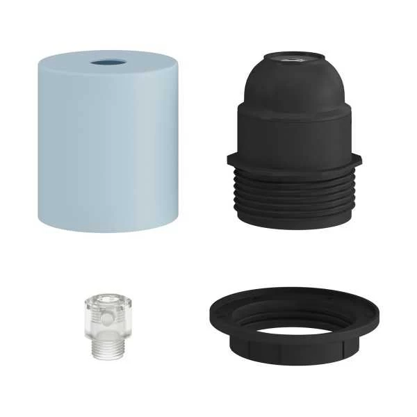 E26 semi-threaded metal socket kit with concealed cable clamp