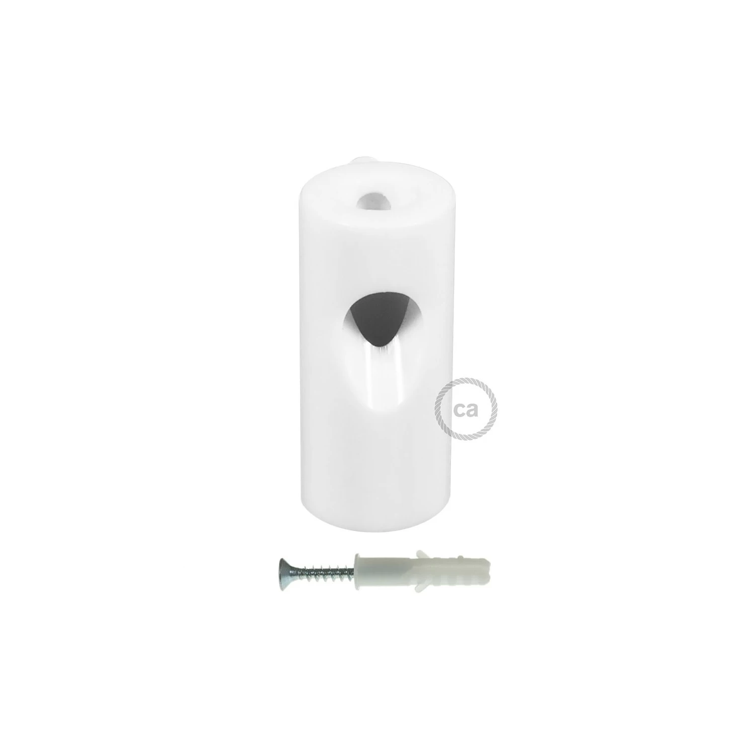 Swag Hook, White ceiling hook and stop for fabric cable