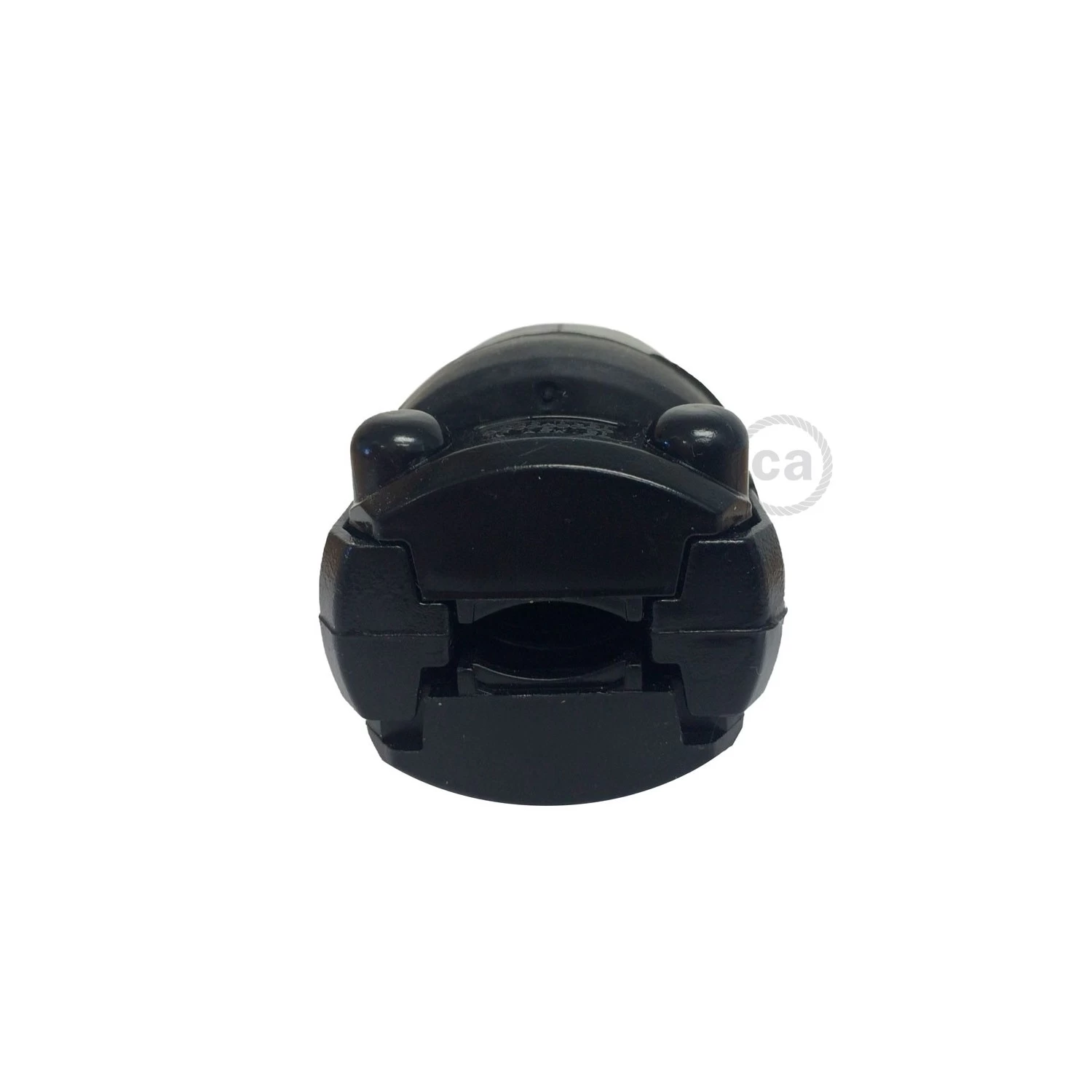 Black Rubberized Two Prong Plug for string lights