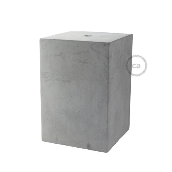 Cube Cement Pendant Lamp Shade | E26 Socket & Cable Retainer