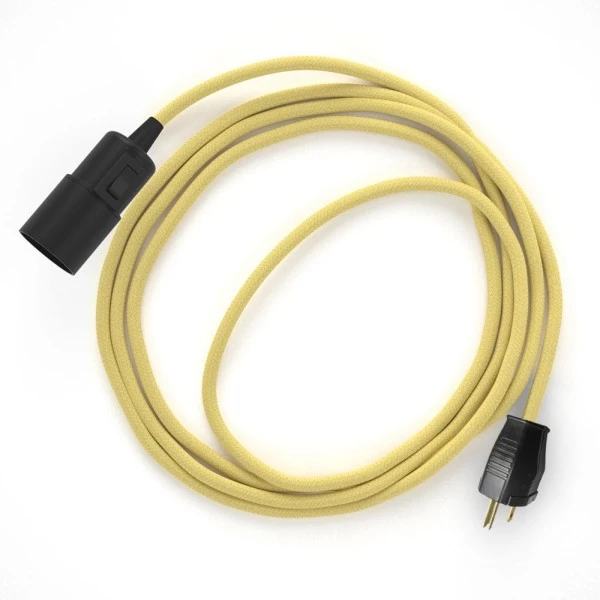 Plug-in Pendant with switch on socket | RC10 Pale Yellow Cotton