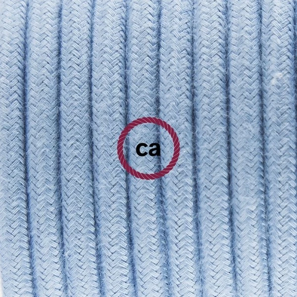 Plug-in Pendant with switch on socket | RC53 Baby Blue Cotton