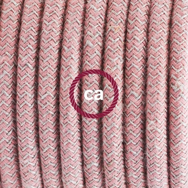 Plug-in Pendant with switch on socket | RD71 Natural & Pink Linen Chevron