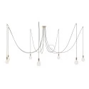 Spider, multiple suspension with 7 pendants, copper metal, RC63 Gray Green cable