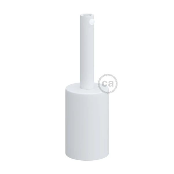 Cylindrical metal UL E26 socket kit with 7 cm cable clamp