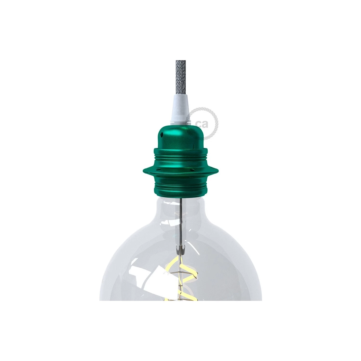 "Color Line" Metal Double Ferrule light bulb sockets - E26 - Emerald