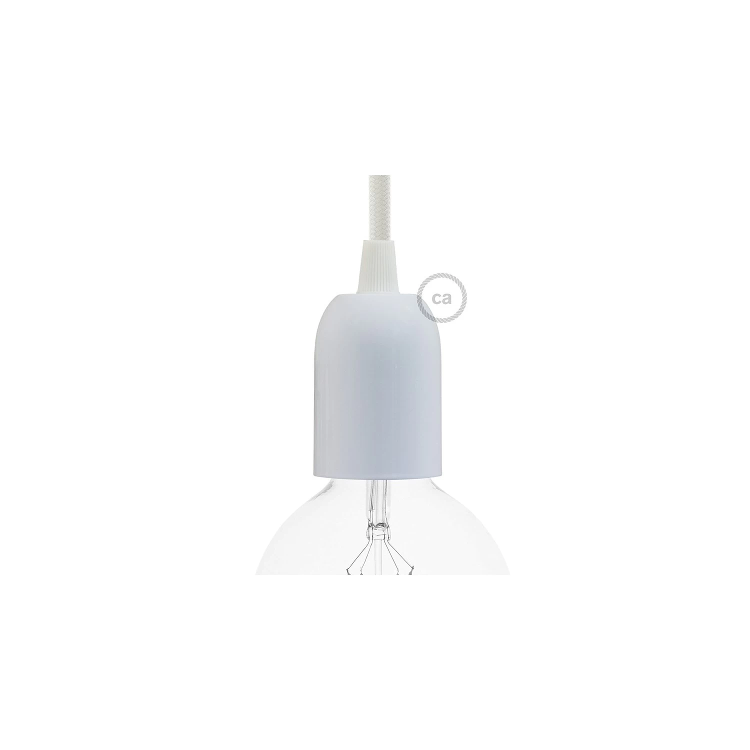 Rounded Top metal light bulb socket kits - E26 - Glossy white