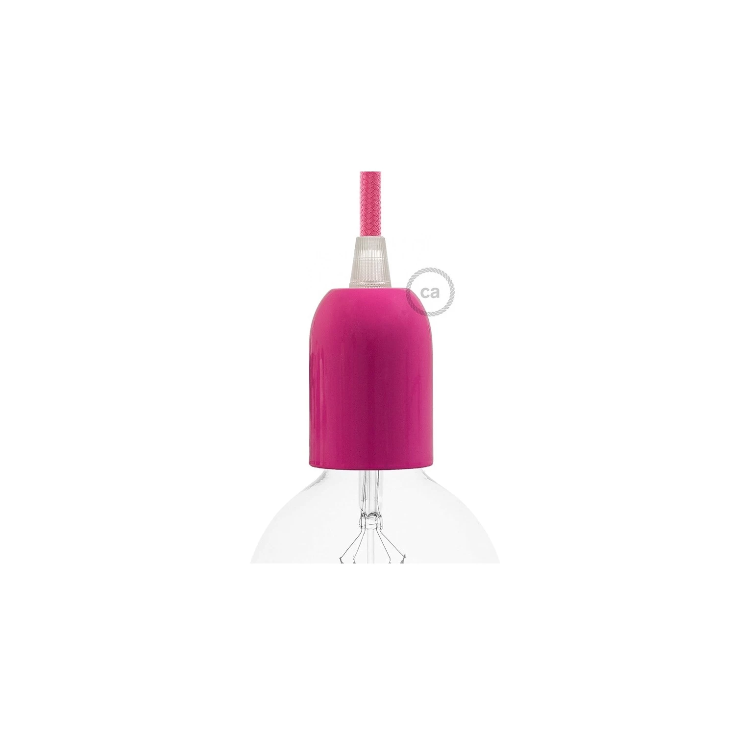 Rounded Top metal light bulb socket kits - E26 - Fuchsia