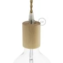 Wooden light bulb socket kit - For Pendant Light Cables - E26
