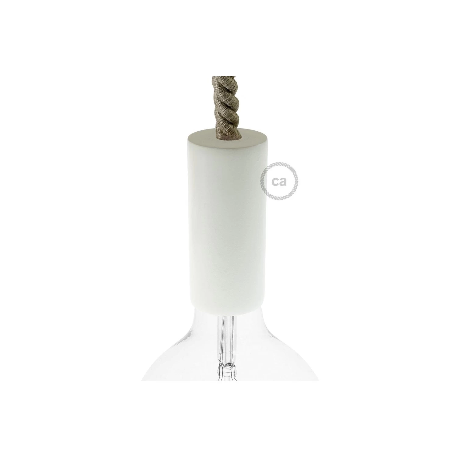 XL Wooden light bulb socket kit - For XL Rope Cables - E26 - White