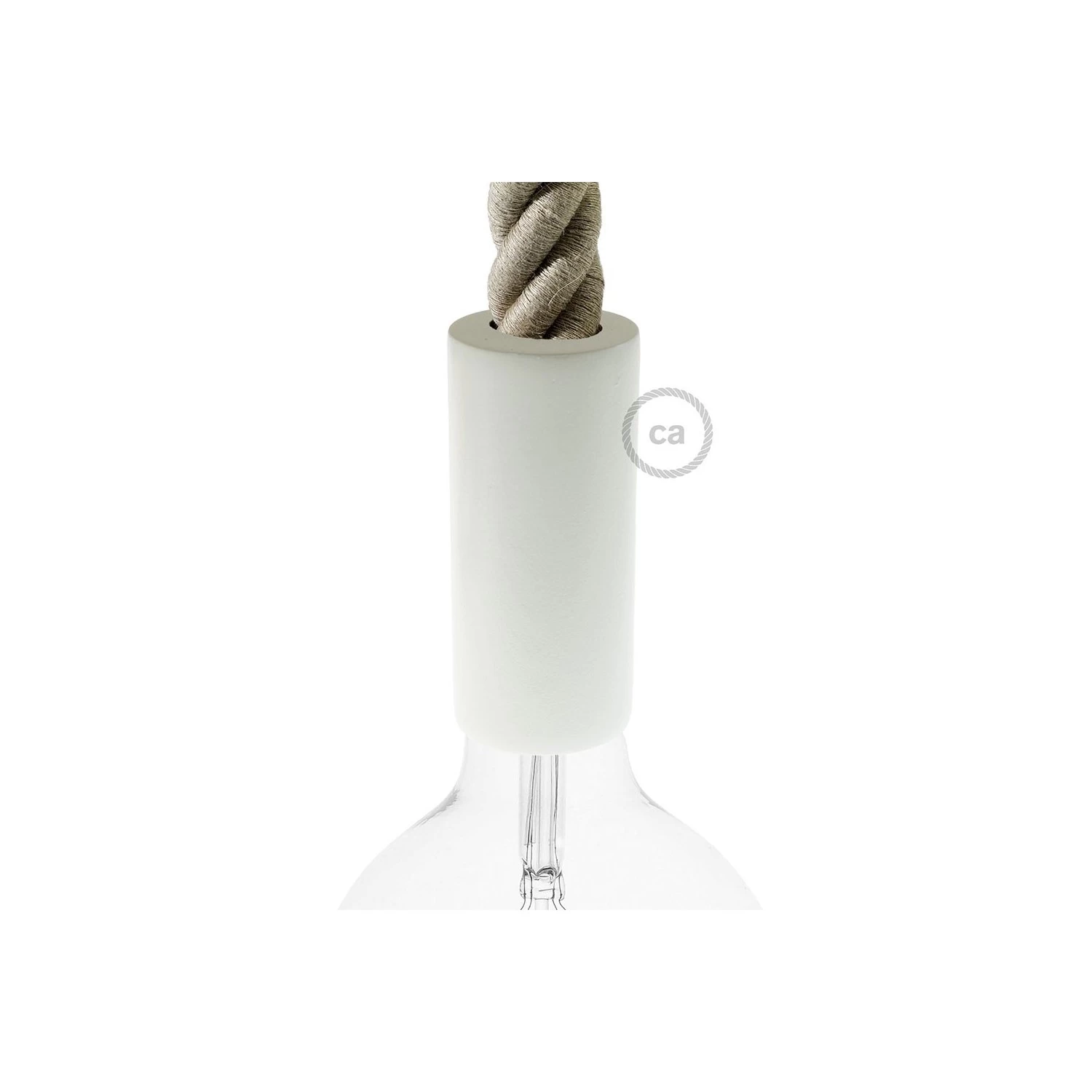 3XL Wooden light bulb socket kit - For 3XL Rope Cables - E26 - White