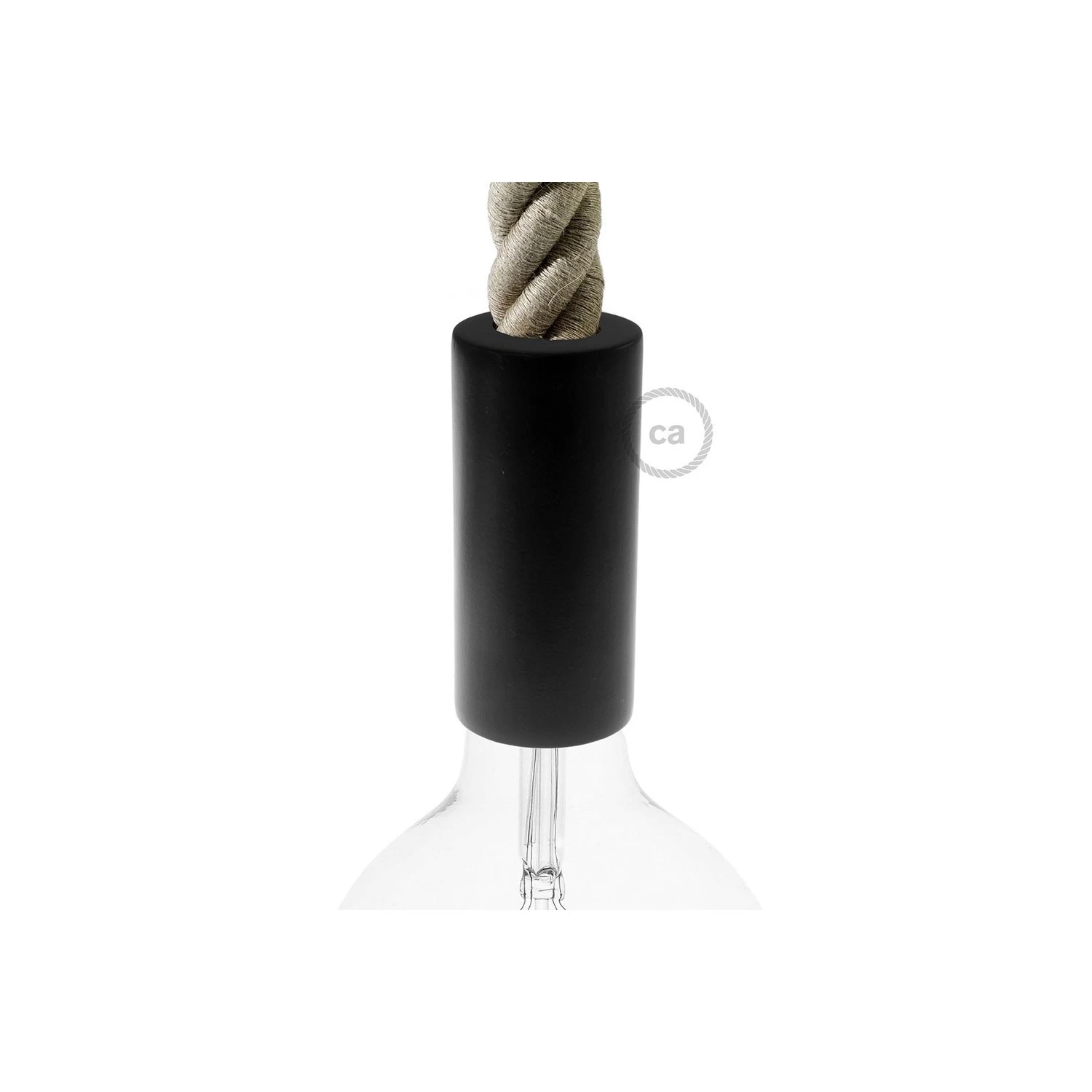 3XL Wooden light bulb socket kit - For 3XL Rope Cables - E26 - Black