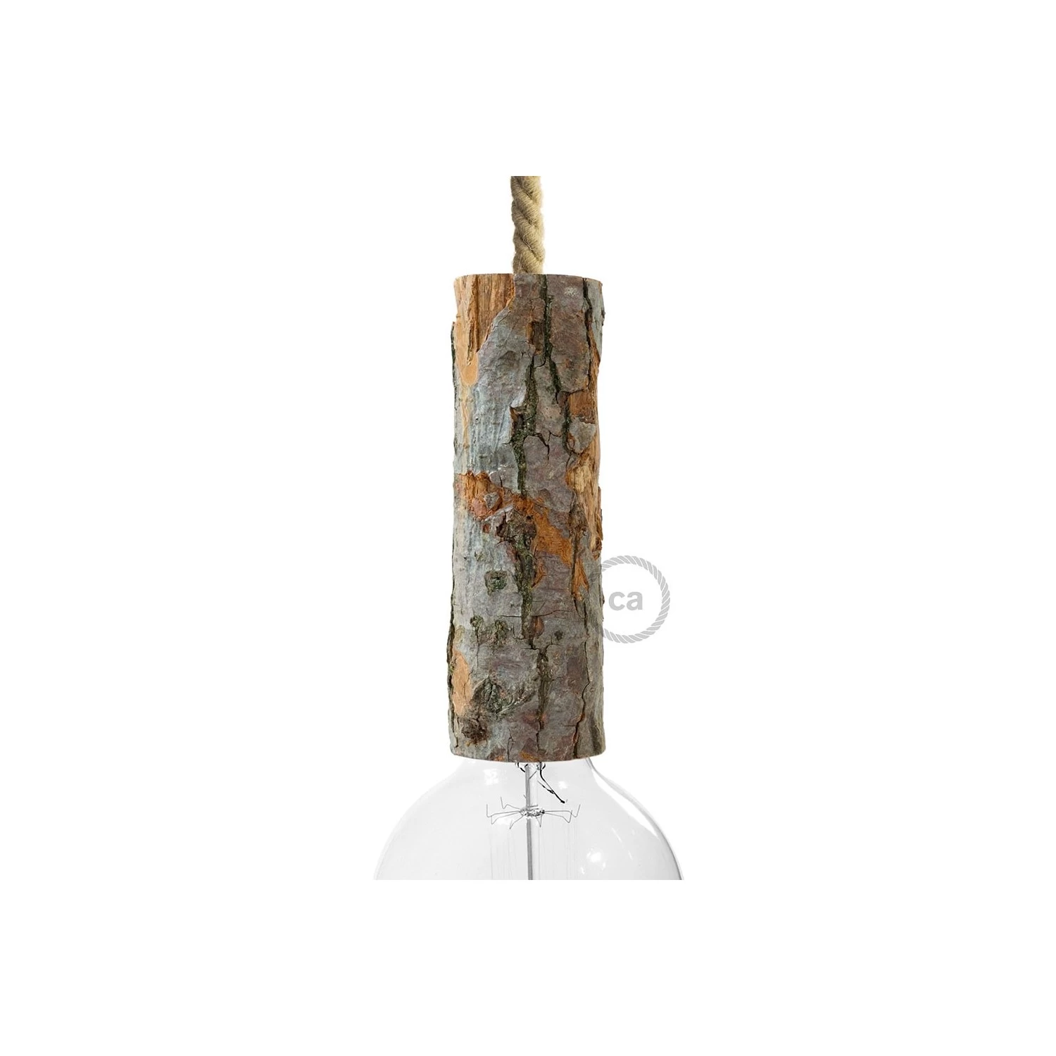 Tall Log Light Socket Kit - E26 - Bark