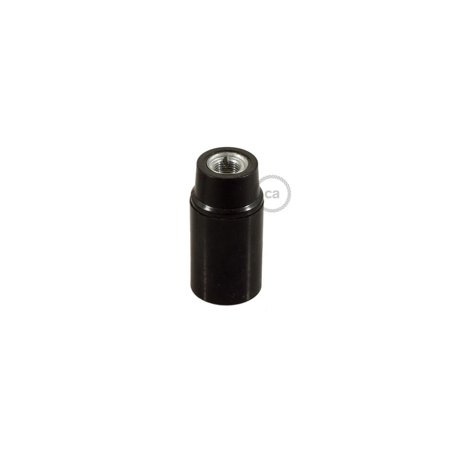 Smooth Sided - phenolic bakelite E12 light bulb socket - Black