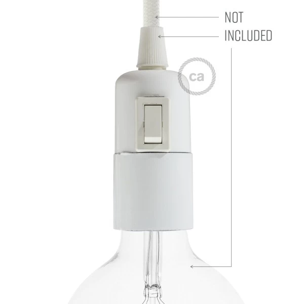 Smooth Sided Bakelite Phenolic socket - ON/OFF SWITCH - E26