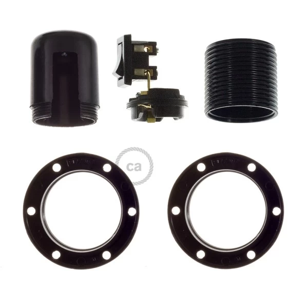 Double Ferrule Bakelite Phenolic socket - ON/OFF SWITCH - E26